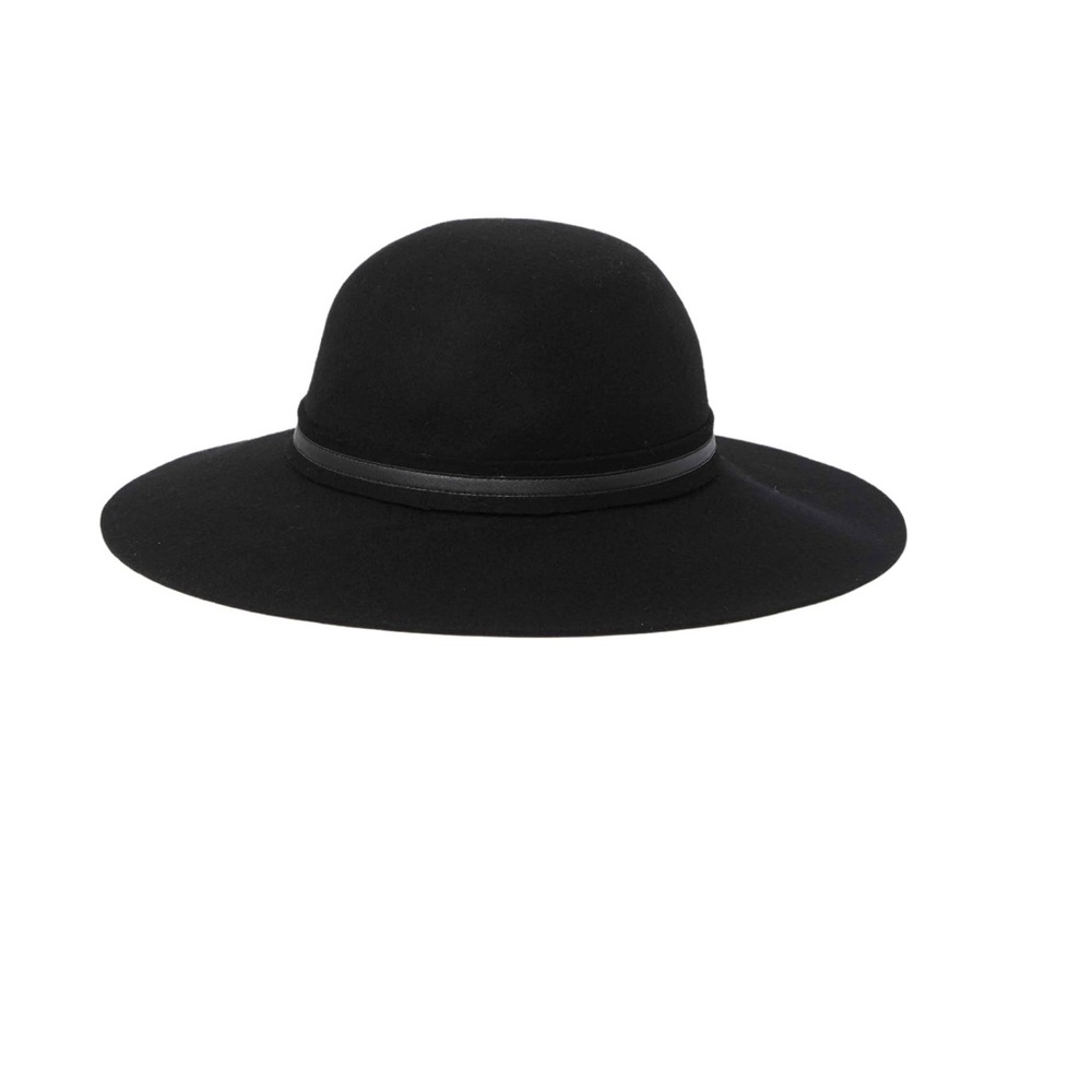 Vince Camuto Free Spirit Black Wool Floppy Adjustable Hat NWT